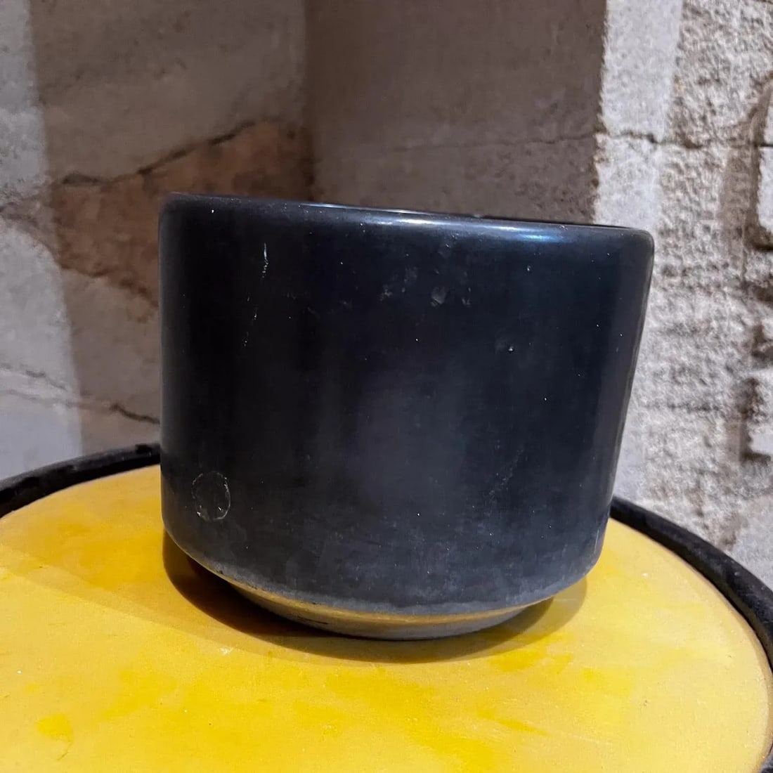 1960s Black Ceramic Planter Gainey Architectural Modern Pottery Calif - 3