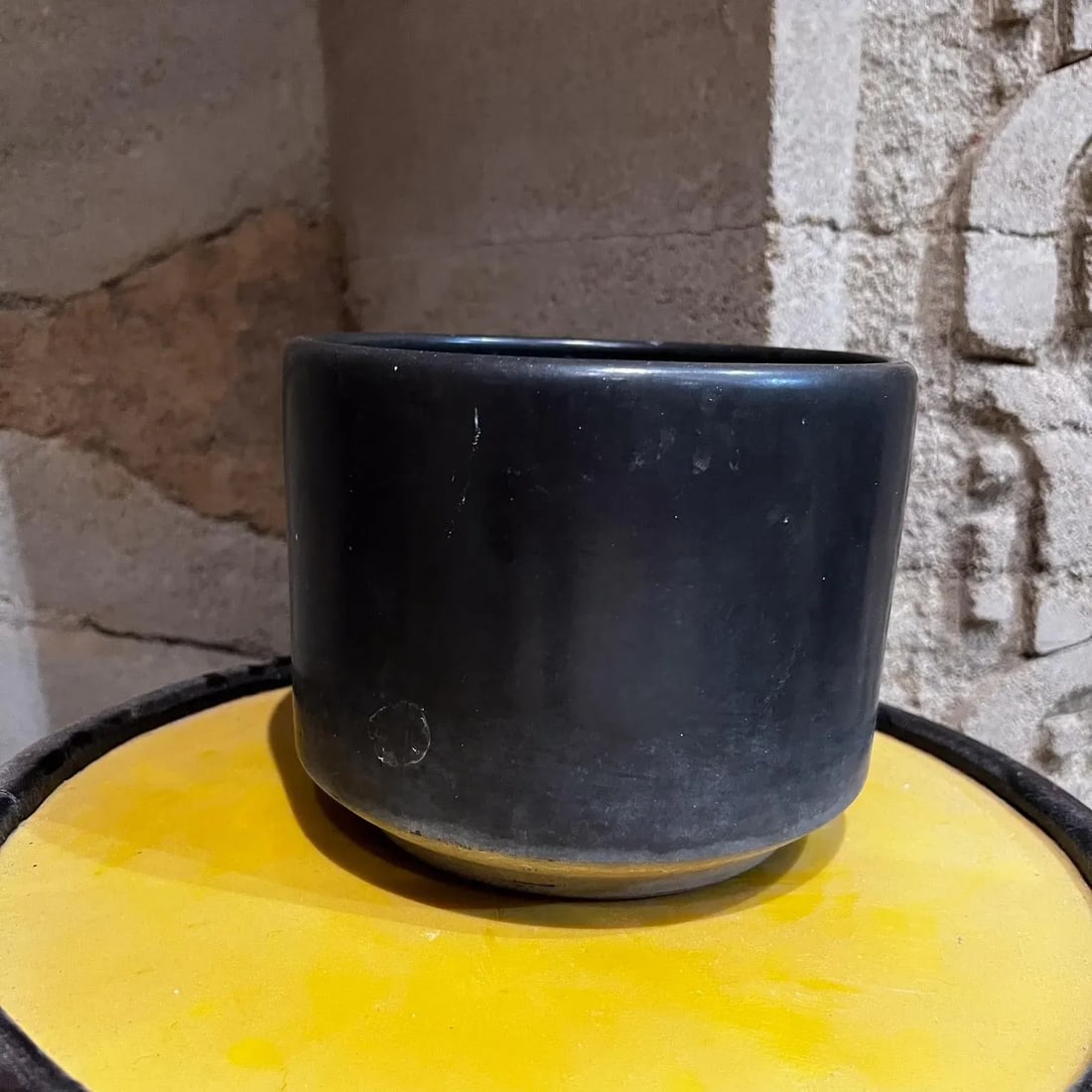 1960s Black Ceramic Planter Gainey Architectural Modern Pottery Calif - 4