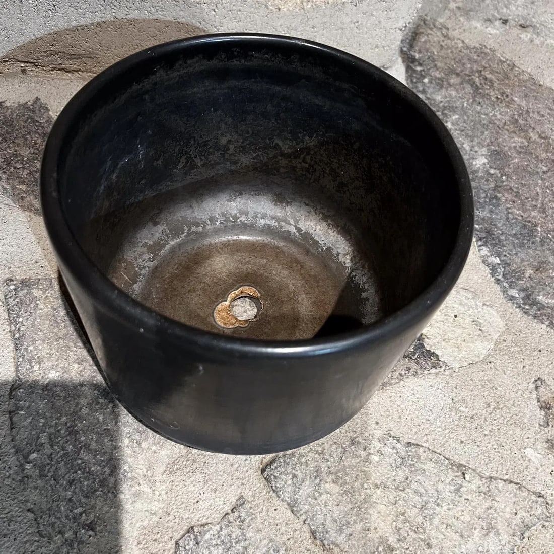 1960s Black Ceramic Planter Gainey Architectural Modern Pottery Calif - 5