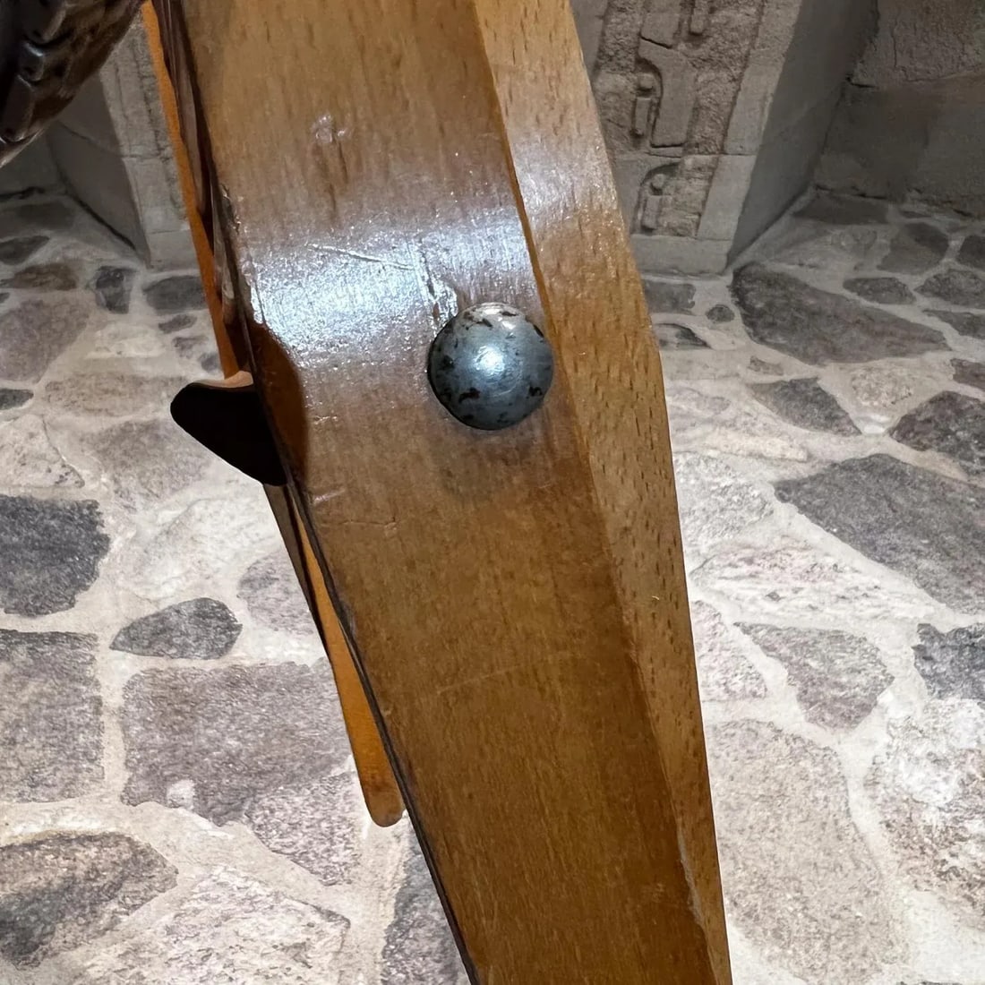 1960s Magazine Holder Sculptural Folding Wood Rack Yugoslavia - 7