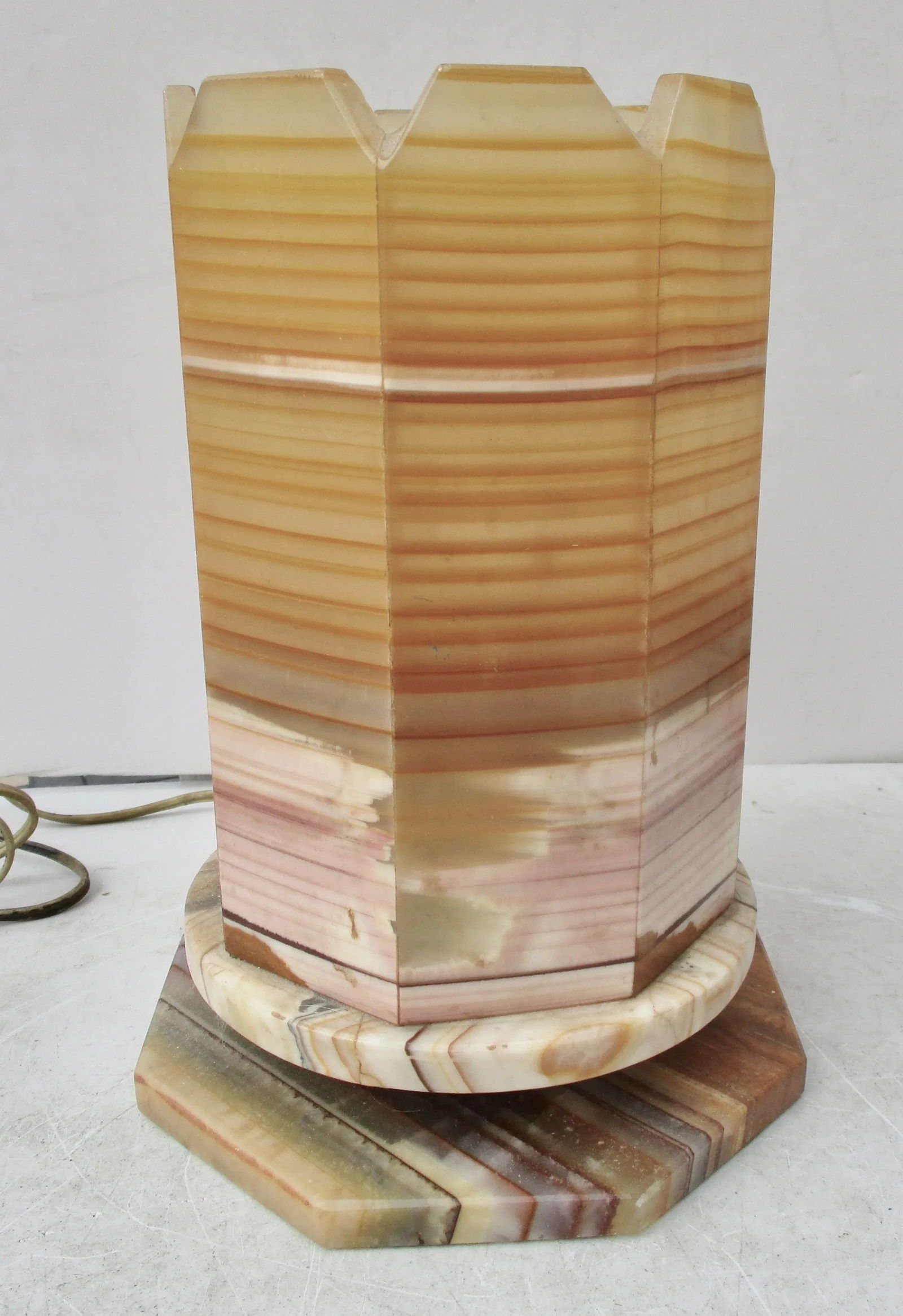 Vintage Art Deco Banded Onyx Lantern - 2