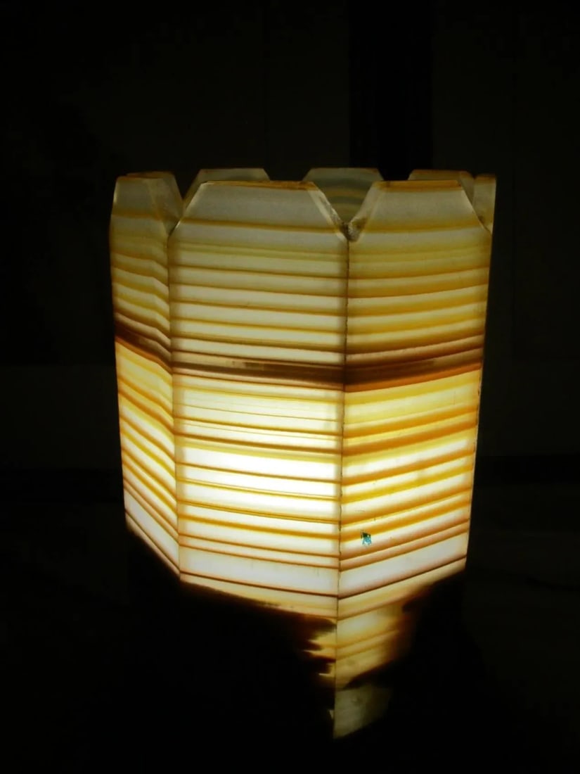 Vintage Art Deco Banded Onyx Lantern - 7