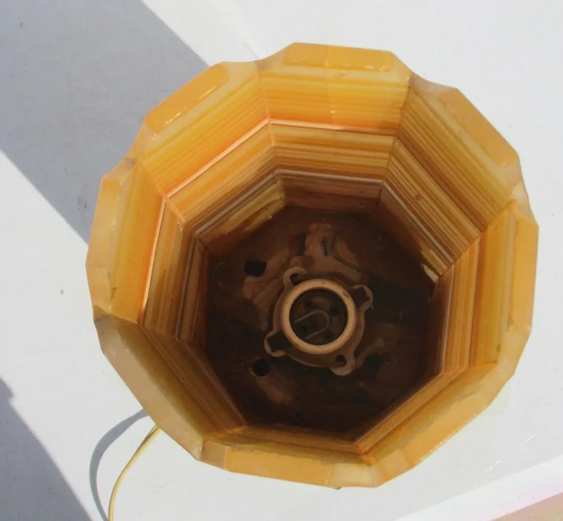 Vintage Art Deco Banded Onyx Lantern - 8