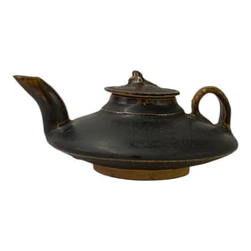 Chinese Ware Brown Black Glaze Ceramic Teapot Art Display