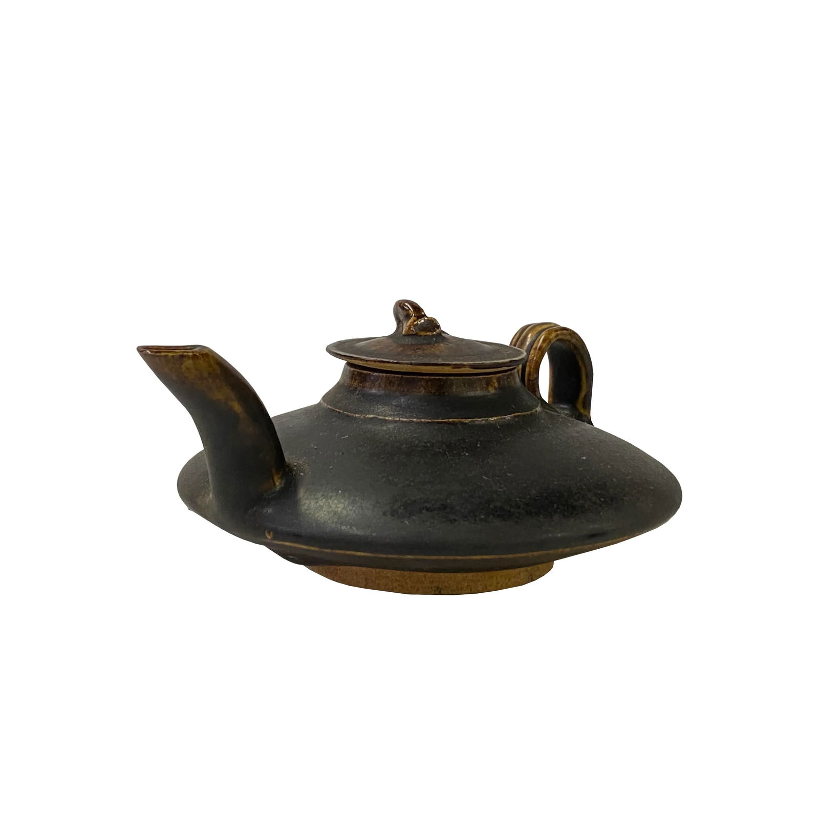 Chinese Ware Brown Black Glaze Ceramic Teapot Art Display - 2
