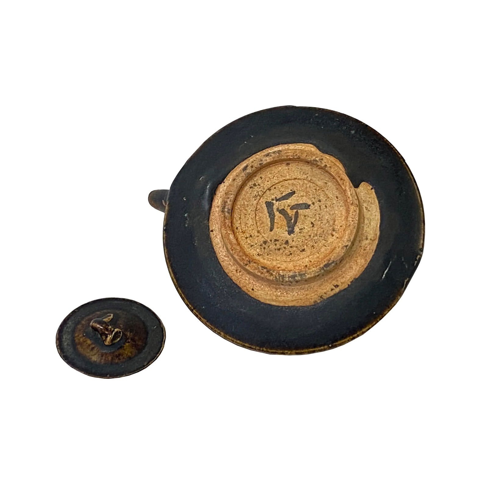 Chinese Ware Brown Black Glaze Ceramic Teapot Art Display - 6