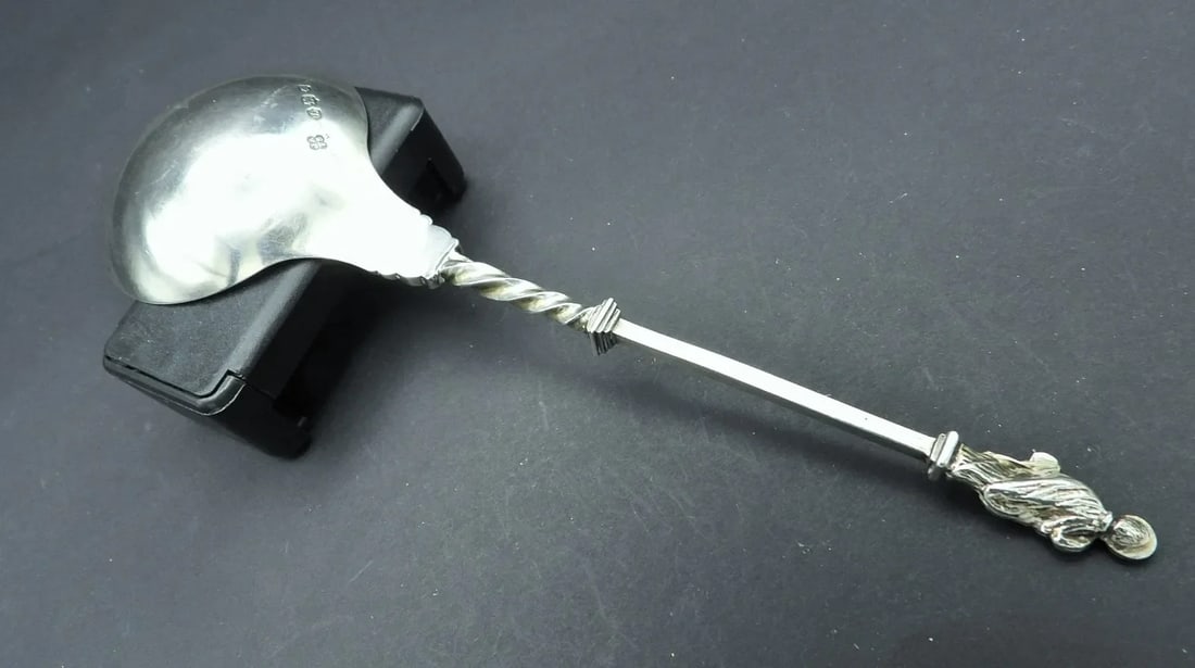 Antique Sterling Silver Apostle St John Serving Spoon J Aldwinckle & Thomas Slader, 1893 - 8