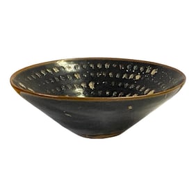 Chinese Brown Black Glaze Drip Drop Pattern Ceramic Bowl Cup Display