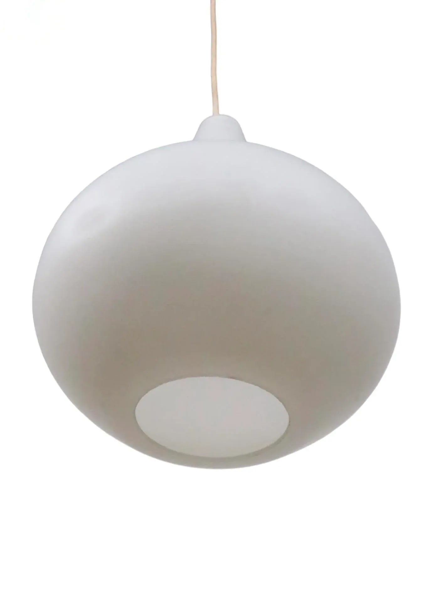 Mid Century Frosted White Glass Pendant Light After Kristiansson for Luxus C 1960's - 10