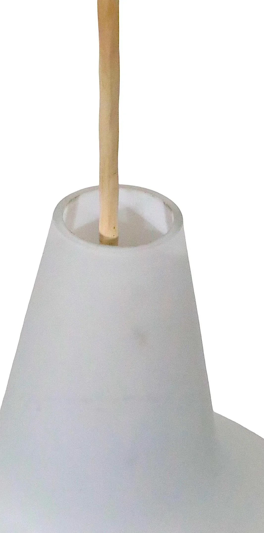Mid Century Frosted White Glass Pendant Light After Kristiansson for Luxus C 1960's - 11