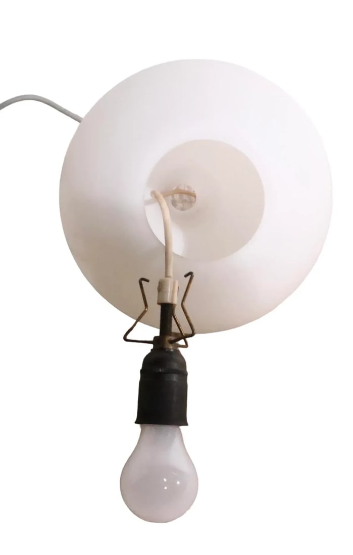 Mid Century Frosted White Glass Pendant Light After Kristiansson for Luxus C 1960's - 2