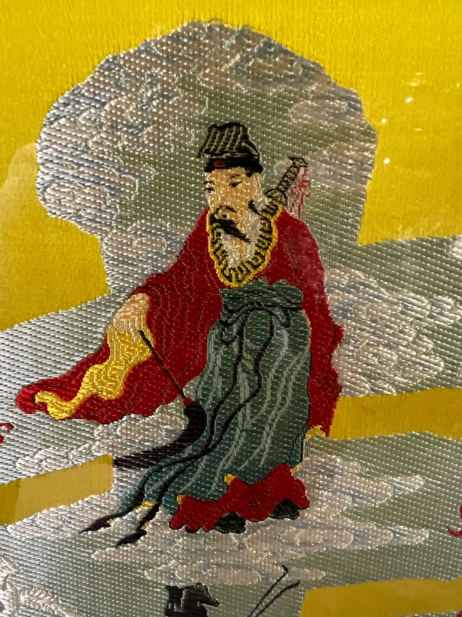 Vintage Asian Embroidery Art of the Eight Immortals Celebrating Longevity - 3