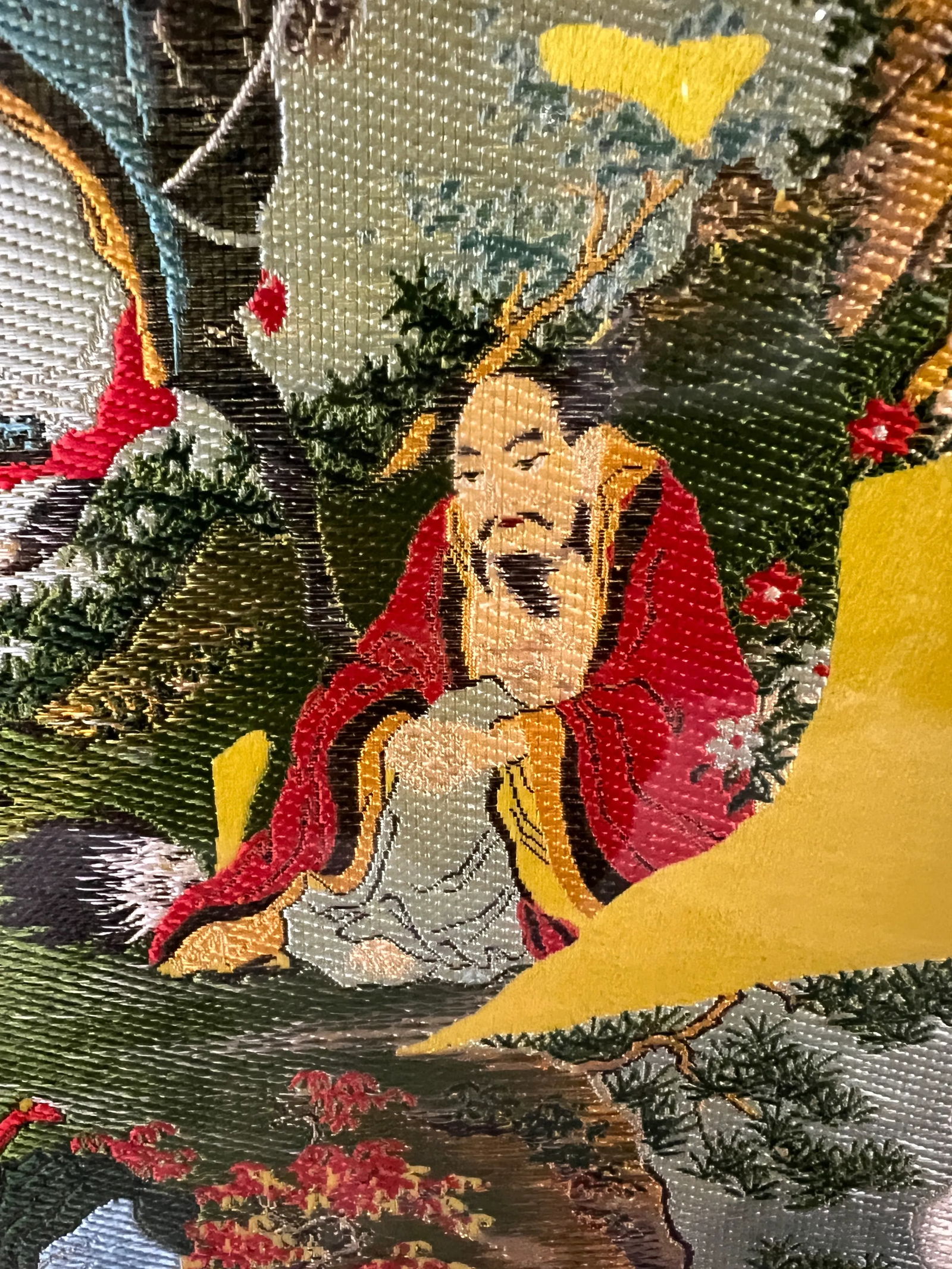 Vintage Asian Embroidery Art of the Eight Immortals Celebrating Longevity - 6