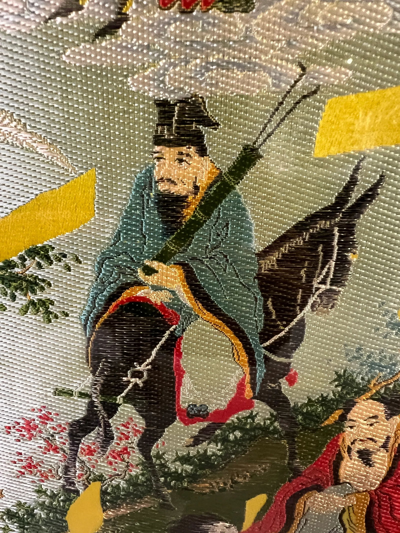 Vintage Asian Embroidery Art of the Eight Immortals Celebrating Longevity - 7