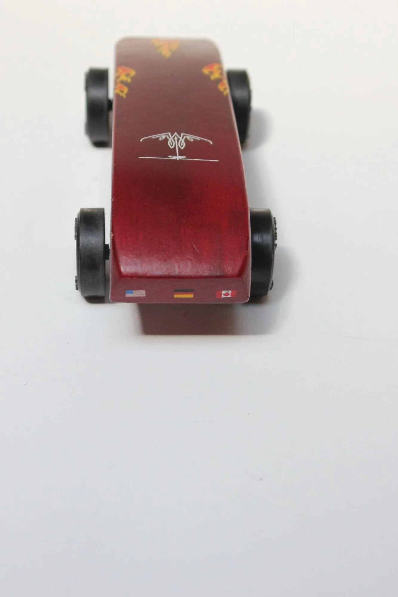 Vintage Red Flames/Bolts Awana Grand Prix Pinewood Derby Racer Car - 3