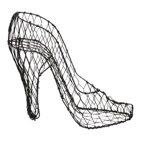 Vintage Wire Mesh High Heel Form Catchall