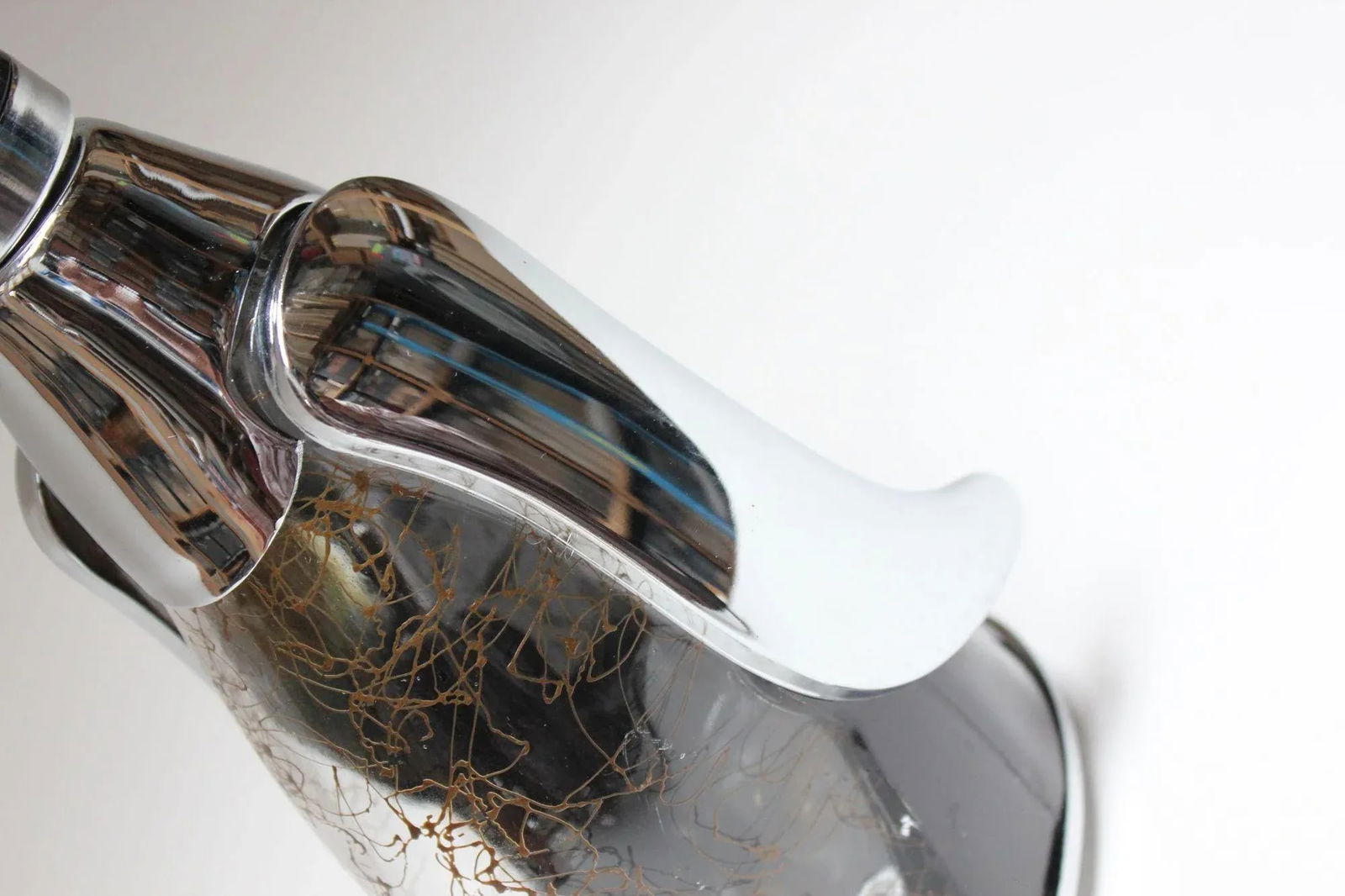 Vintage Japanese Chrome and Etched Glass "Penguin" Decanter and Music Box - 10