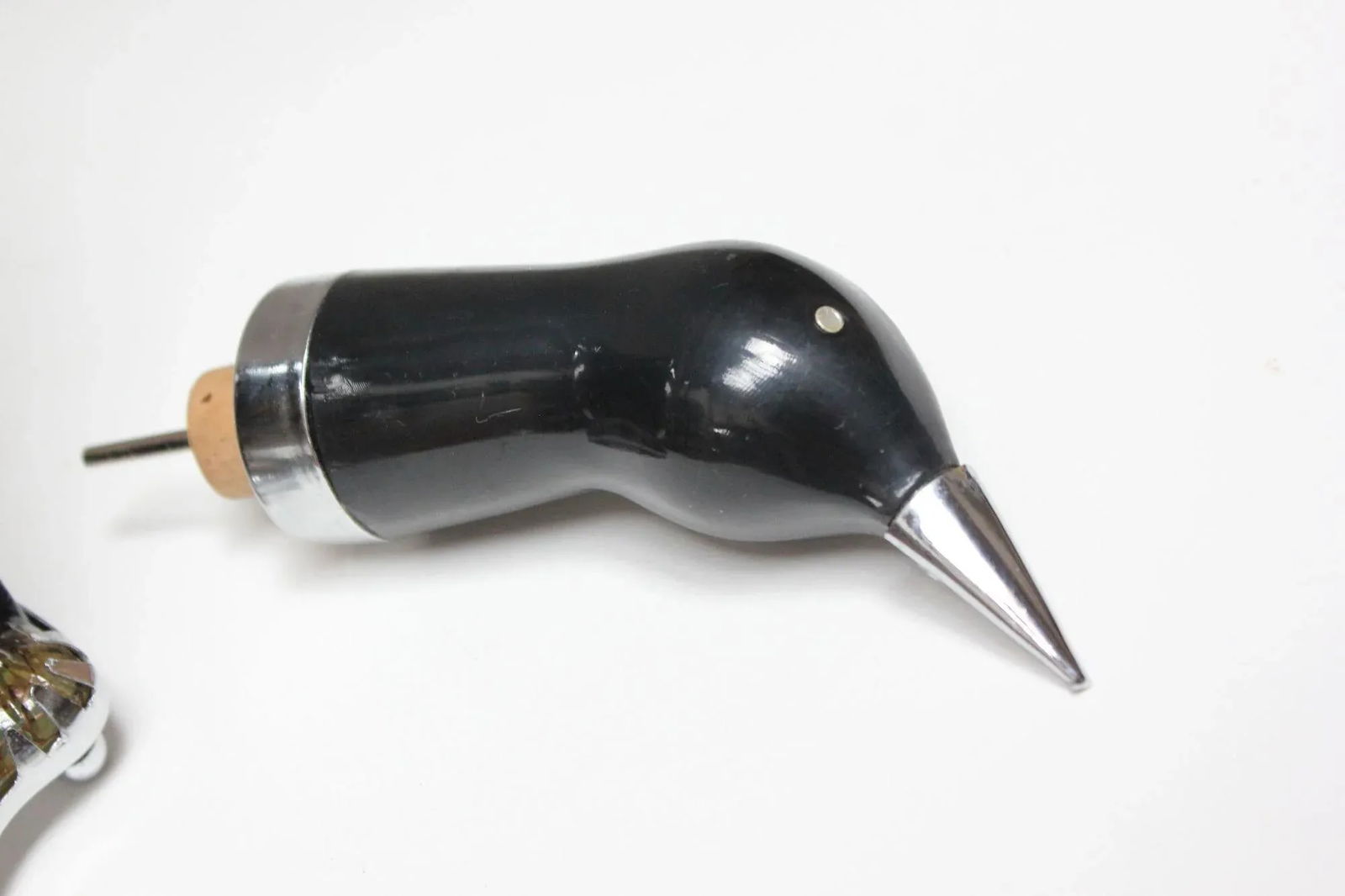 Vintage Japanese Chrome and Etched Glass "Penguin" Decanter and Music Box - 11