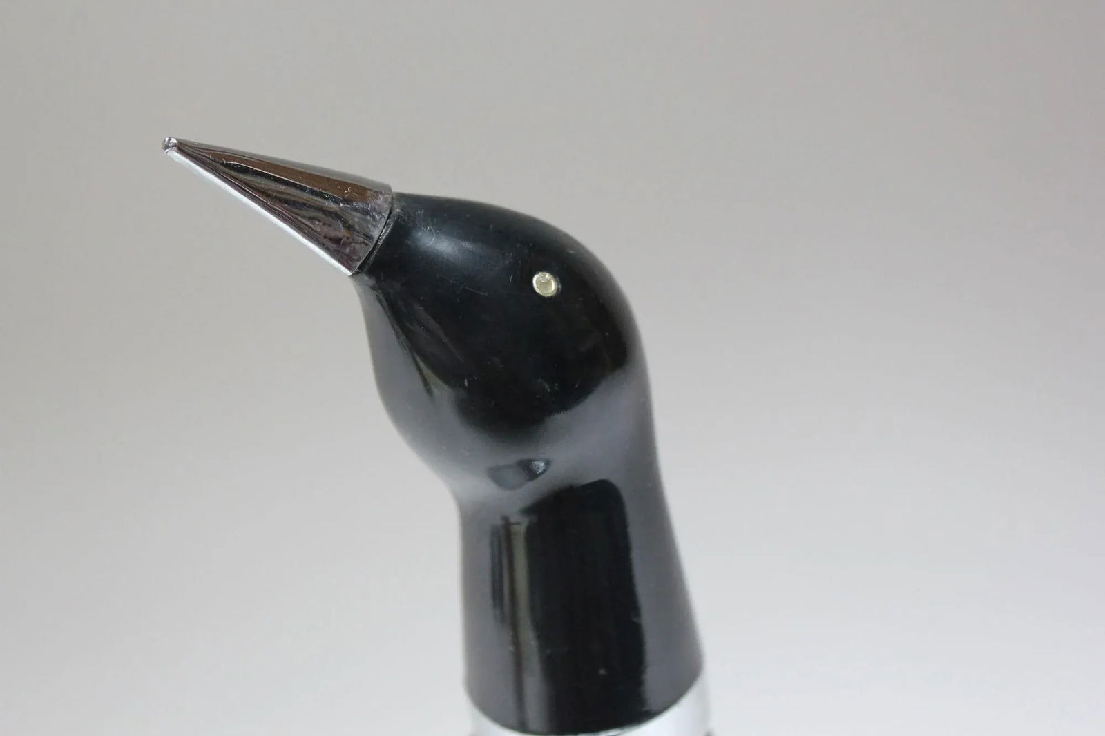 Vintage Japanese Chrome and Etched Glass "Penguin" Decanter and Music Box - 12