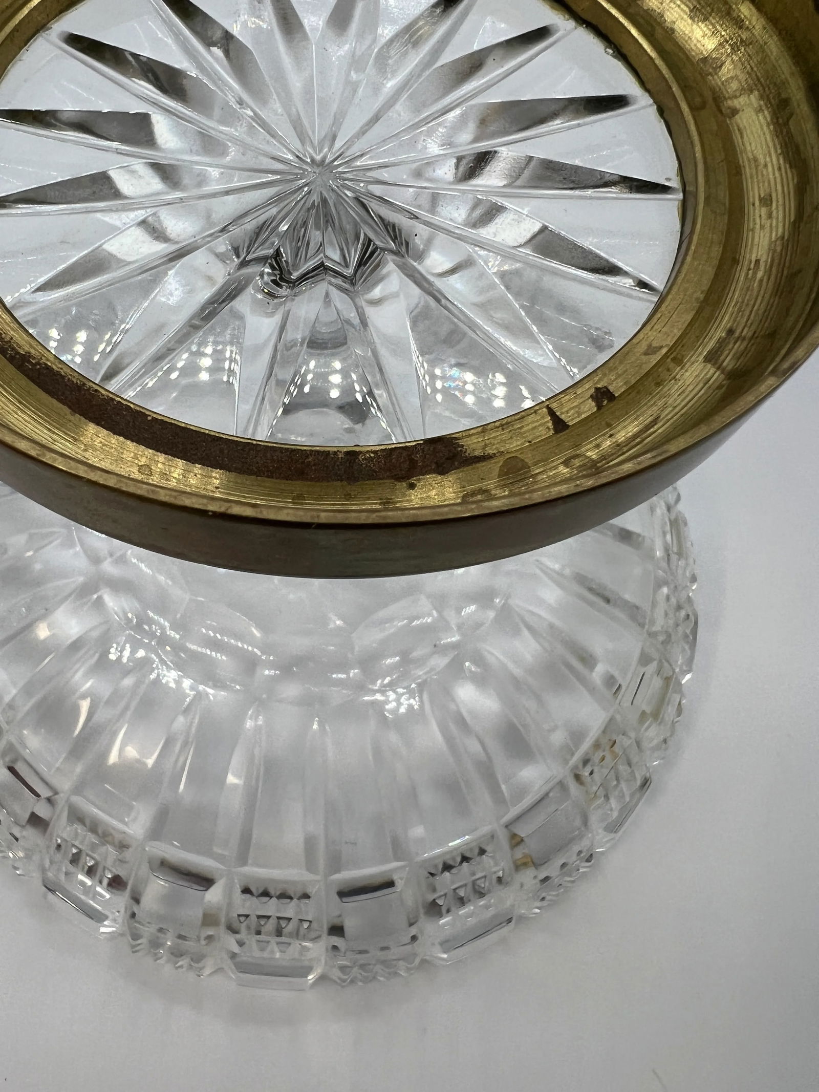 Antique French Cut Glass & Bronze Ormolu Mounted Compote - 6