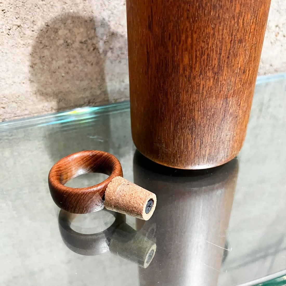 1950s Aldo Tura Carafe Pitcher Teakwood and Brass Italy - 4