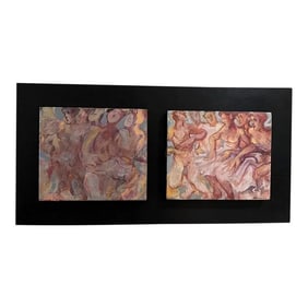 Mounted Acrylic on Canvas, Las Rumbas en Plata, Gloria Lamas, Original Art