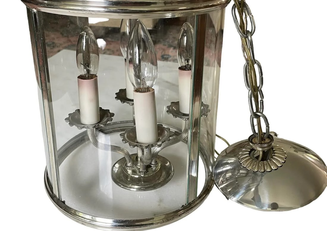 1970s Lightolier Silver Plated Lantern - 2