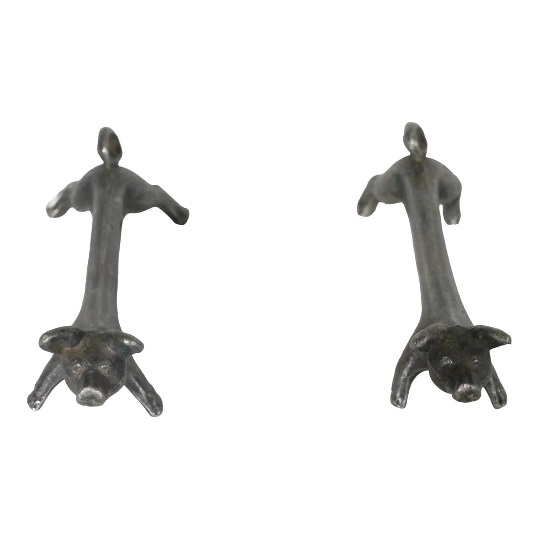 2 Pc Antique Figural Pig Knife Rests (1 of 7)