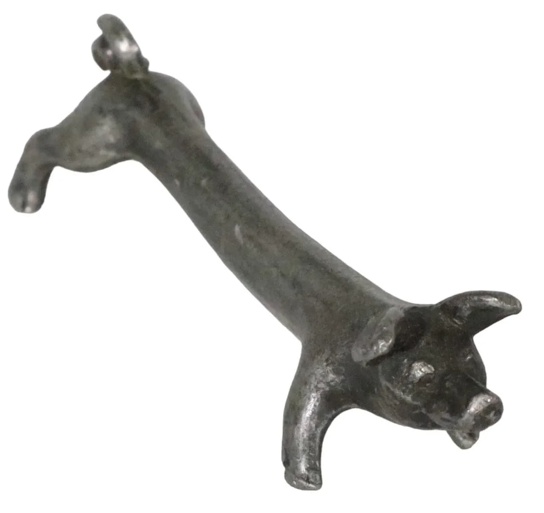 2 Pc Antique Figural Pig Knife Rests - 4