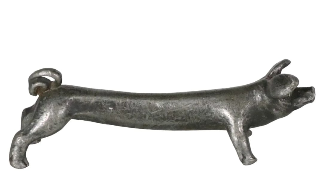 2 Pc Antique Figural Pig Knife Rests - 5