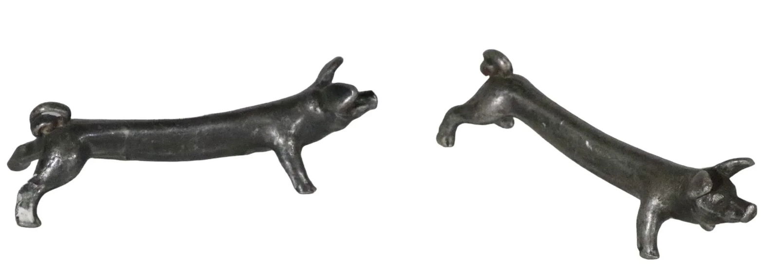 2 Pc Antique Figural Pig Knife Rests - 6
