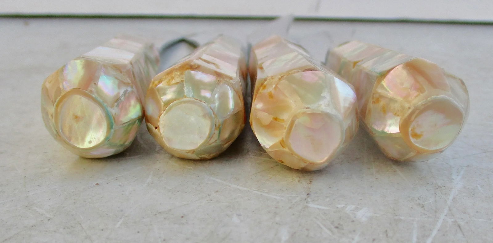 Mid-Century Mother of Pearl Paneled Pate Spreaders, -A Set of 4 - 3