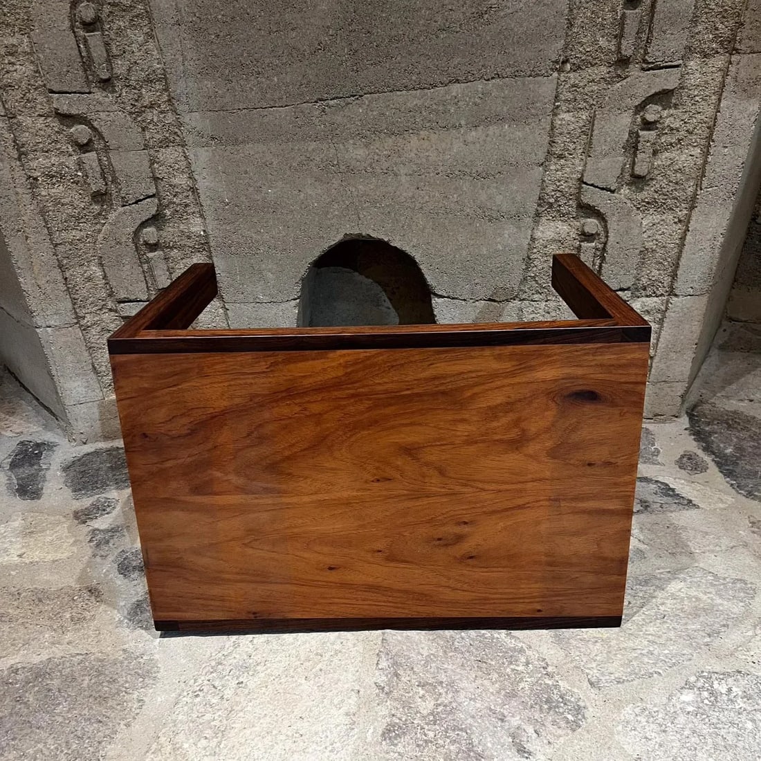 Mid-Century Modern Studio Side Table Solid Rosewood & Mahogany - 4
