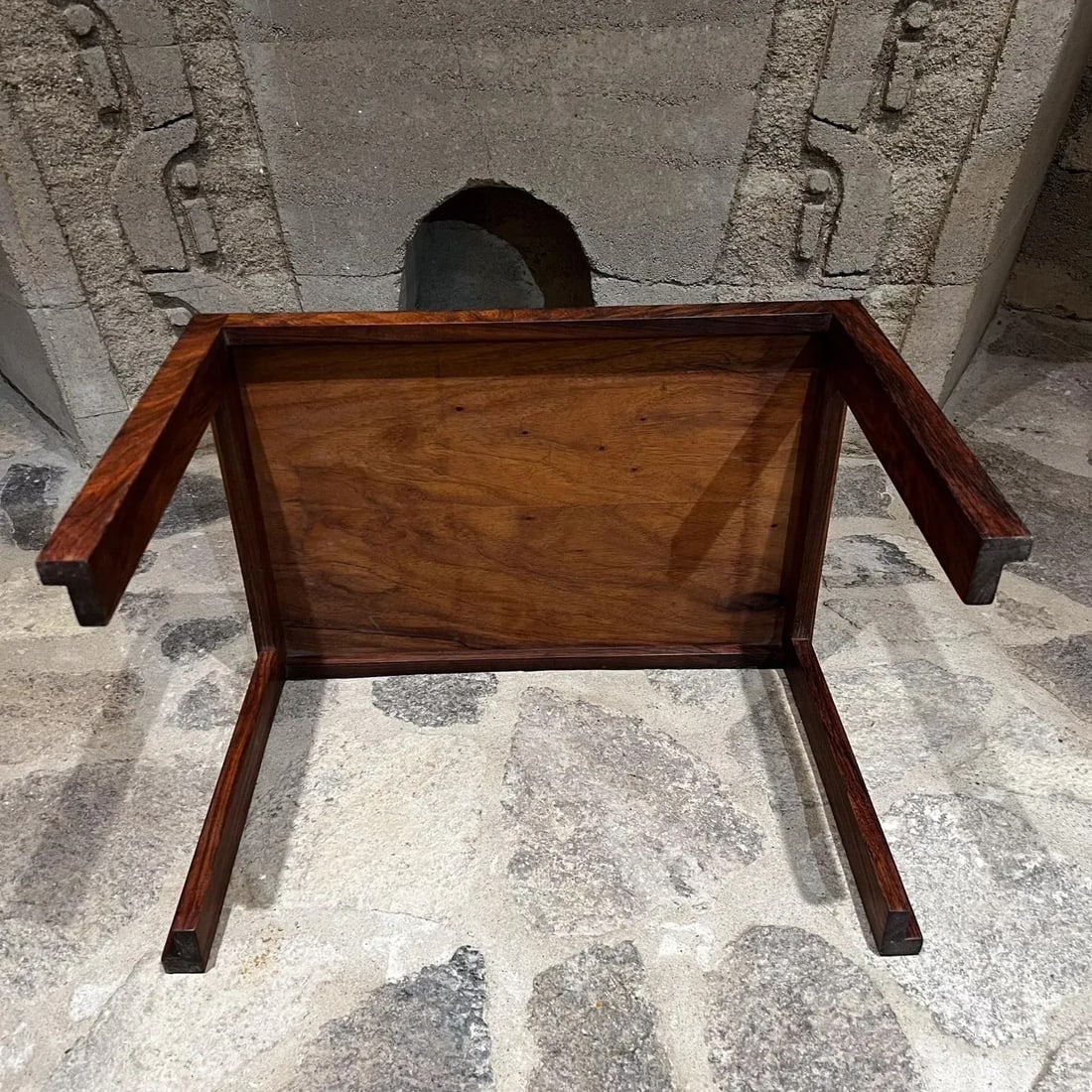 Mid-Century Modern Studio Side Table Solid Rosewood & Mahogany - 7