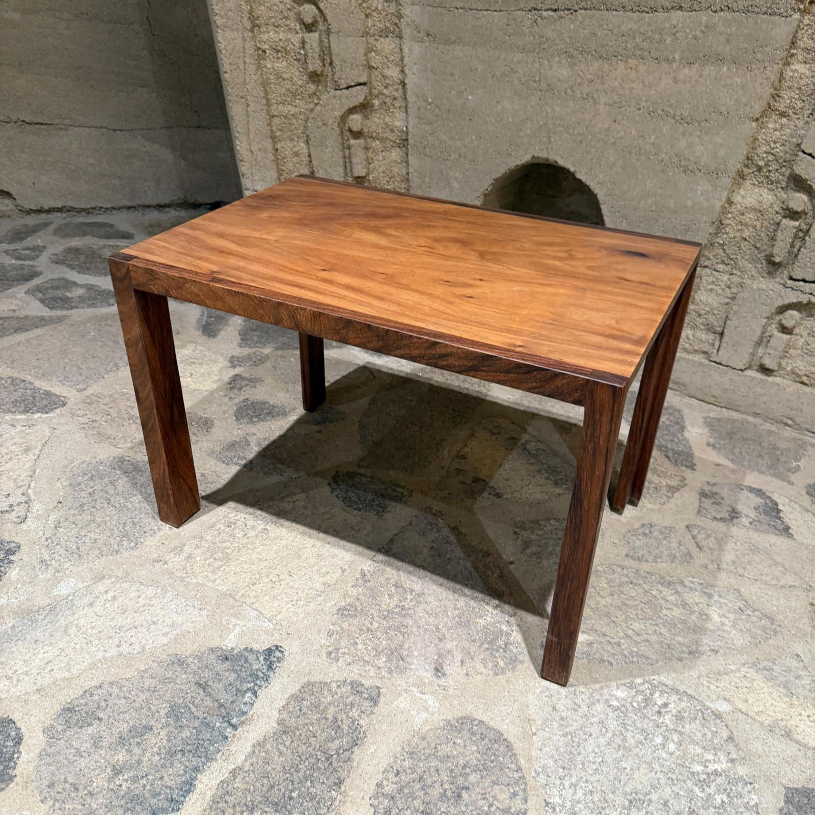 Mid-Century Modern Studio Side Table Solid Rosewood & Mahogany - 9