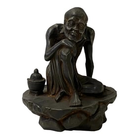 Vintage Iron Metal Finish Rustic Lohon Monk Arhat Figure