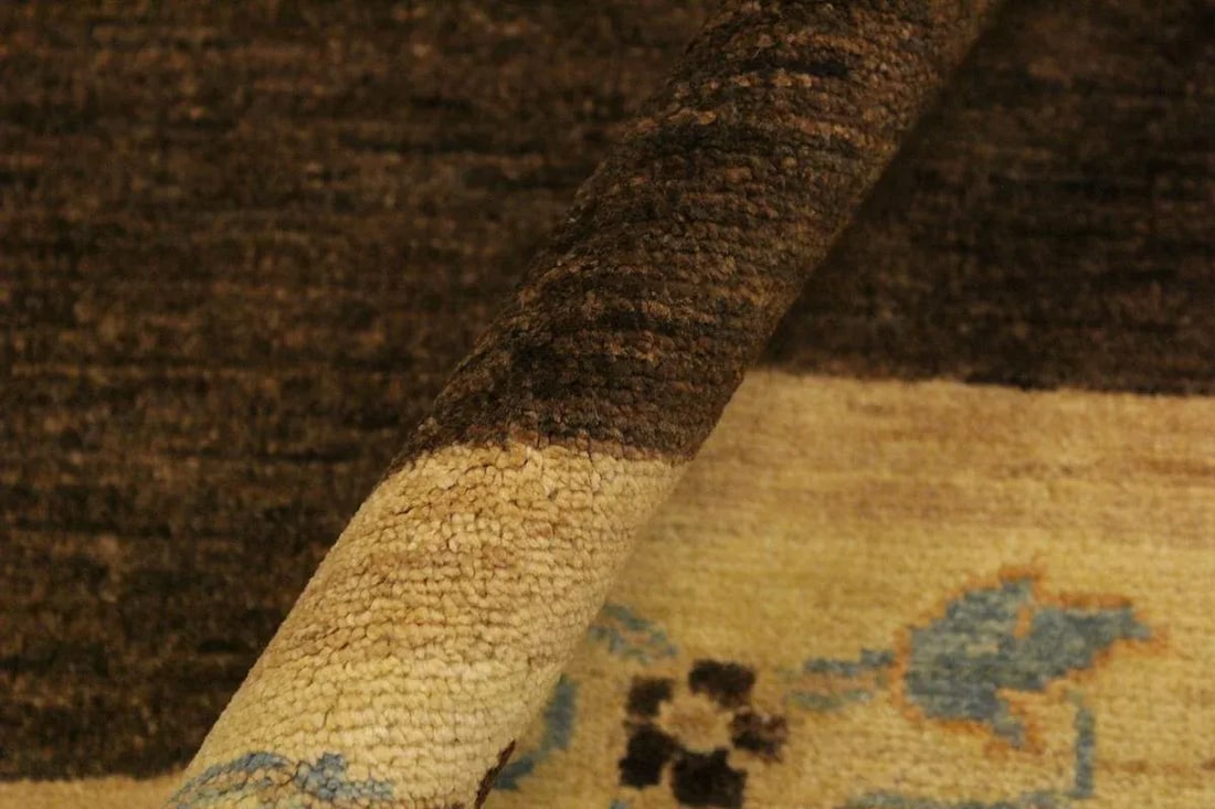 1990s Bohemian Gabbeh Brown/Tan Wool Area Rug -3'10 X 5'10 - 3