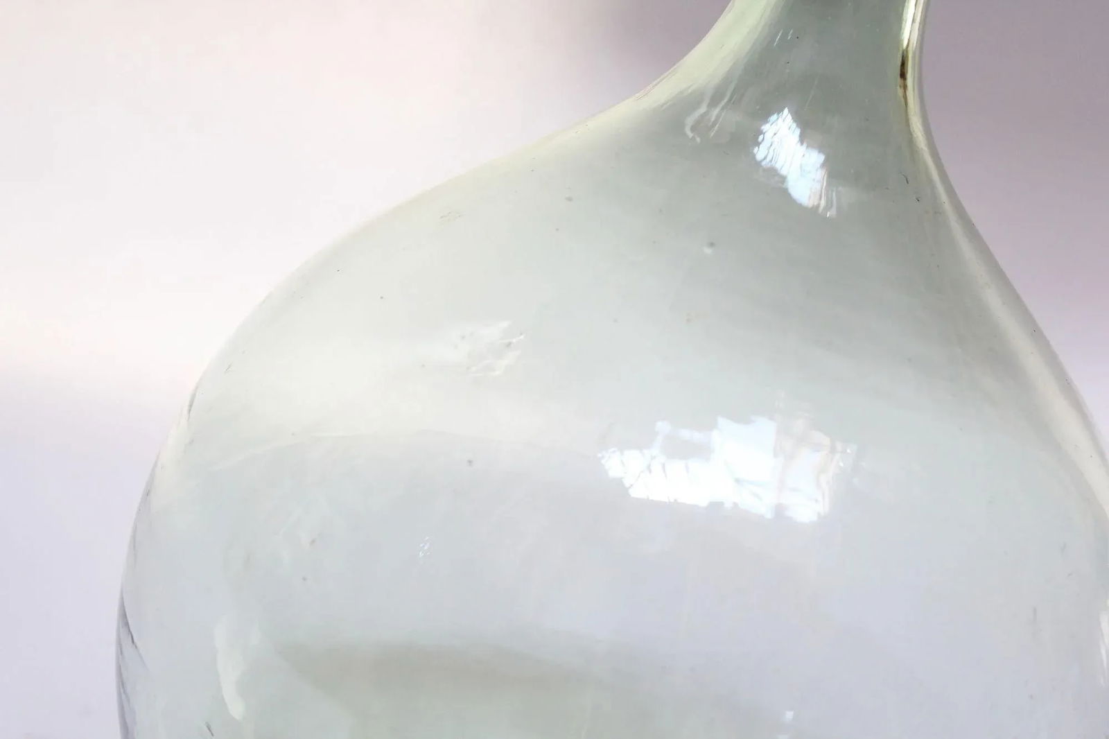 Vintage Bulbous-Form Light Green Demijohn With Cork Stopper - 10