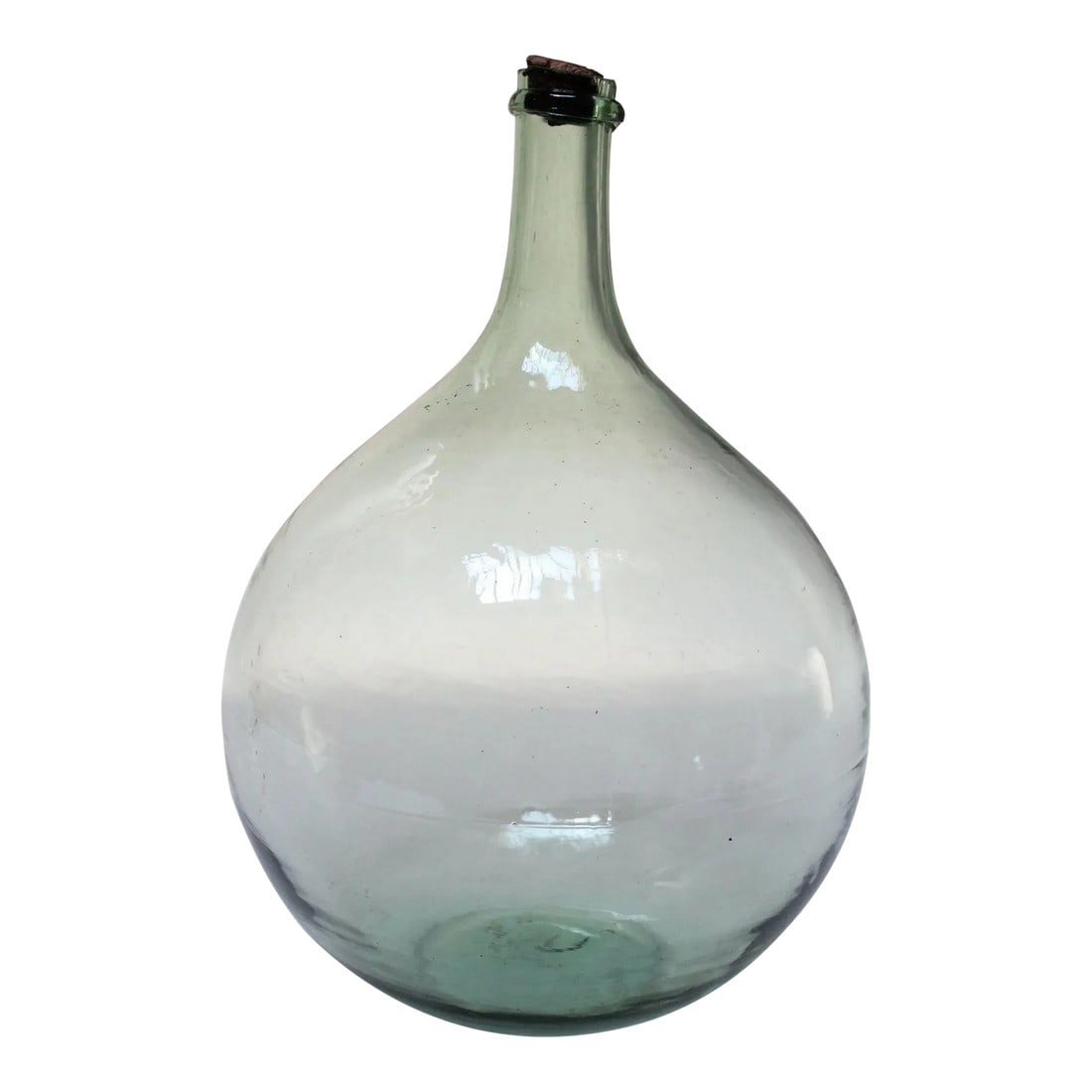 Vintage Bulbous-Form Light Green Demijohn With Cork Stopper (1 of 12)