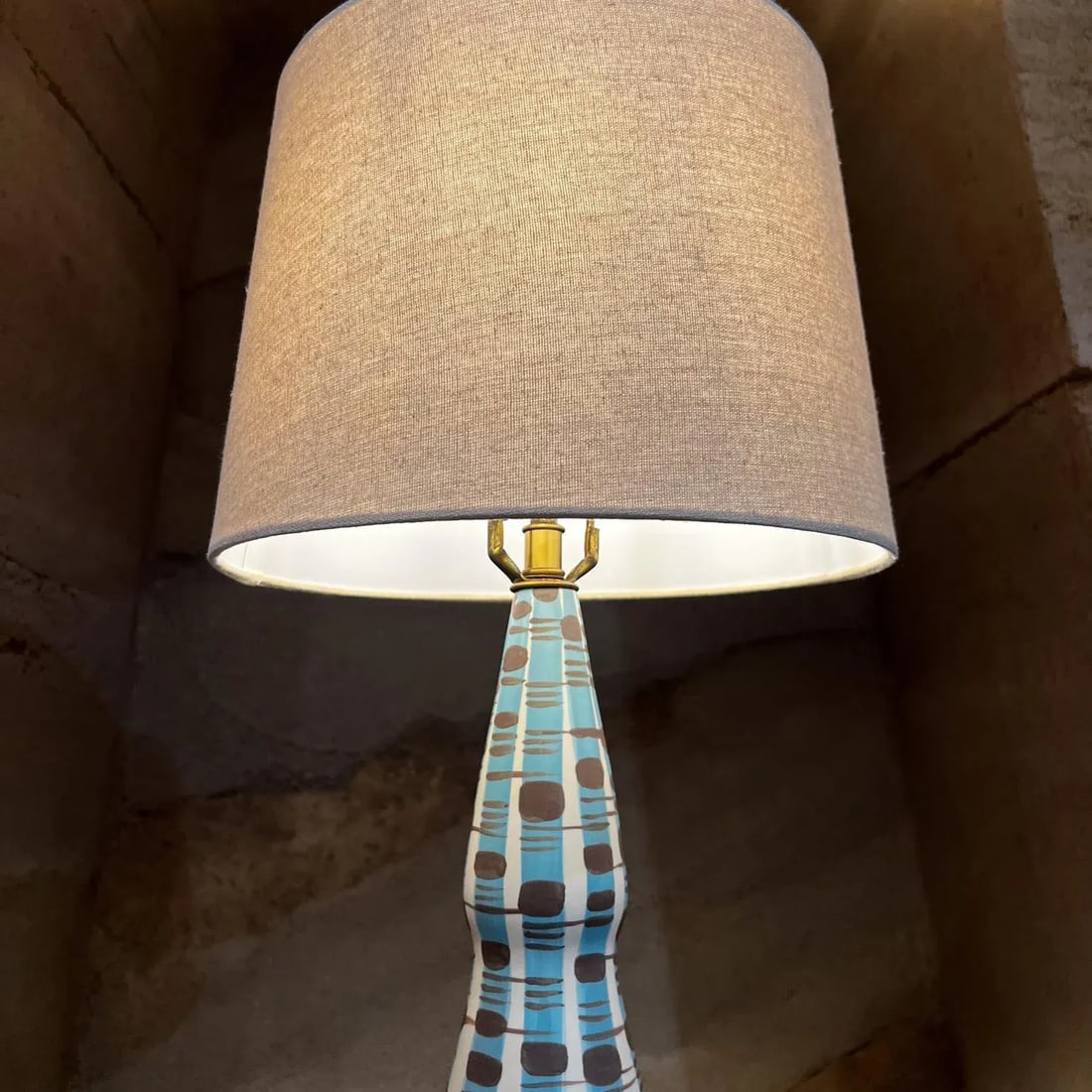 1970s Ceramic Table Lamp Style Marcello Fantoni Italy - 5