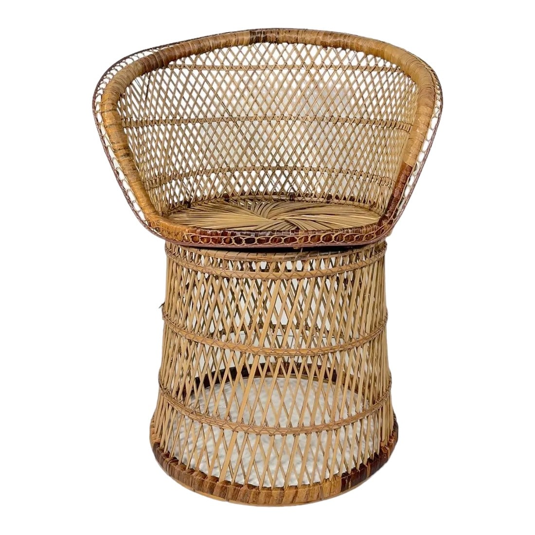 Boho Chic Bohemian Emmanuelle Style Woven Wicker Side Chair C 1970's (1 of 11)