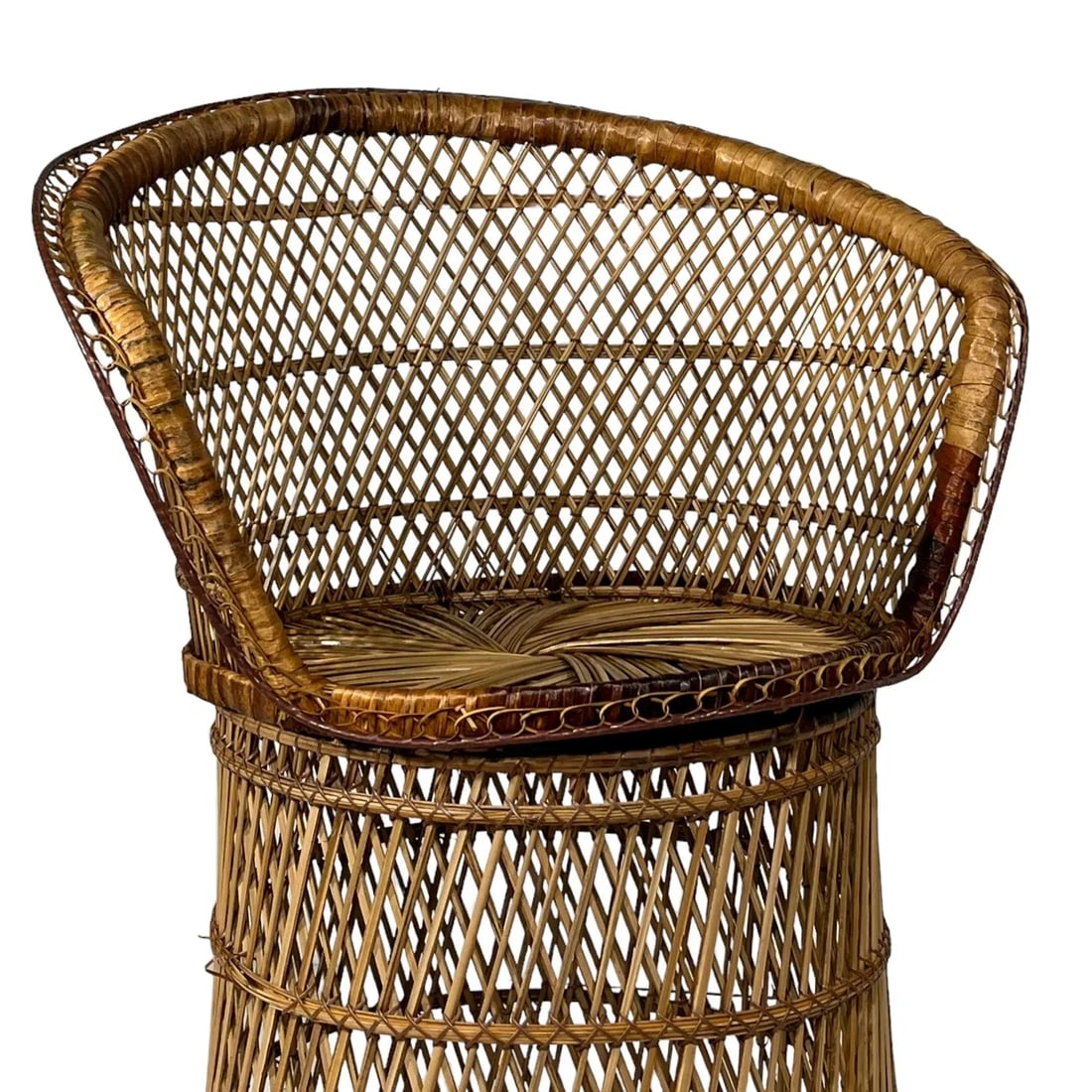 Boho Chic Bohemian Emmanuelle Style Woven Wicker Side Chair C 1970's - 4