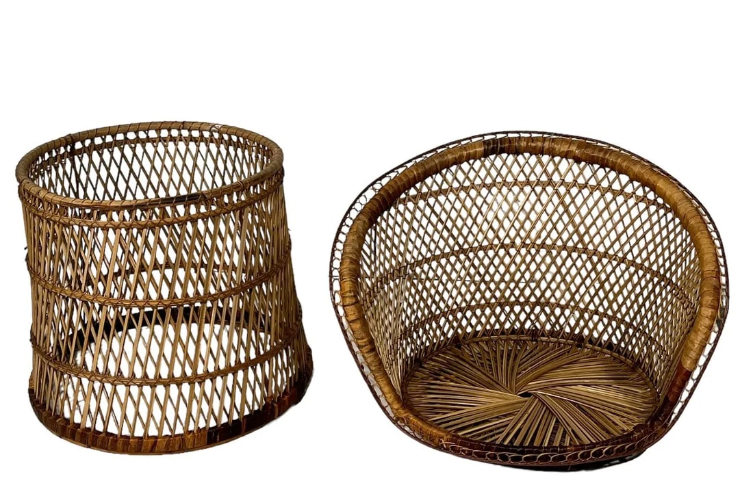 Boho Chic Bohemian Emmanuelle Style Woven Wicker Side Chair C 1970's - 7