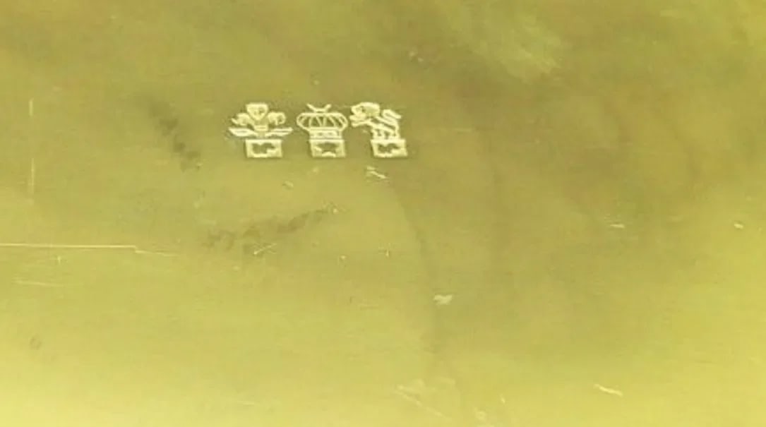 Antique E.G. Webster Gold Gilt Silver Rampant Lion Dresser Jewelry Box 1886-1928 - 6