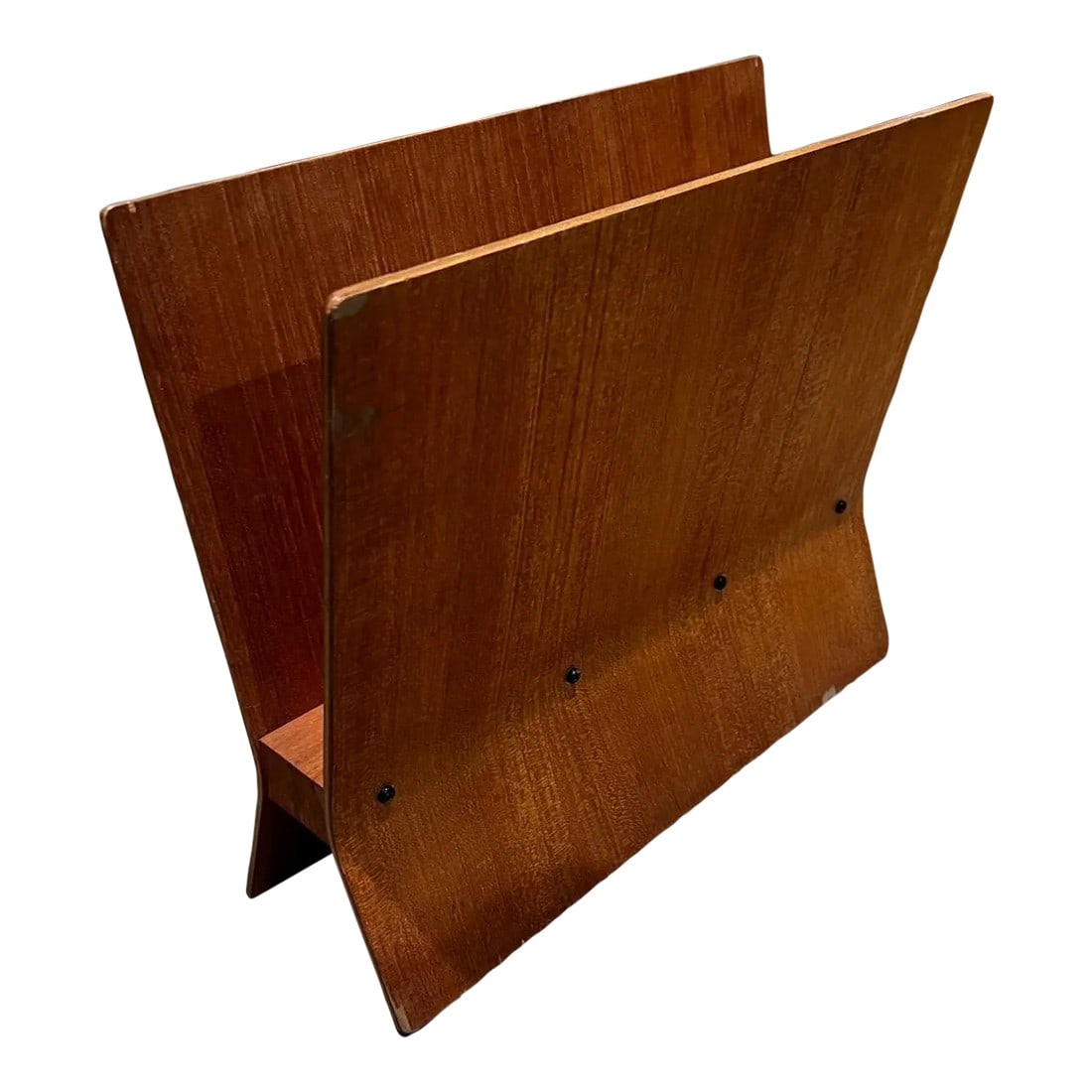 1980s Modern Sculptural Teak Magazine Rack After Alvar Aalto (1 of 12)