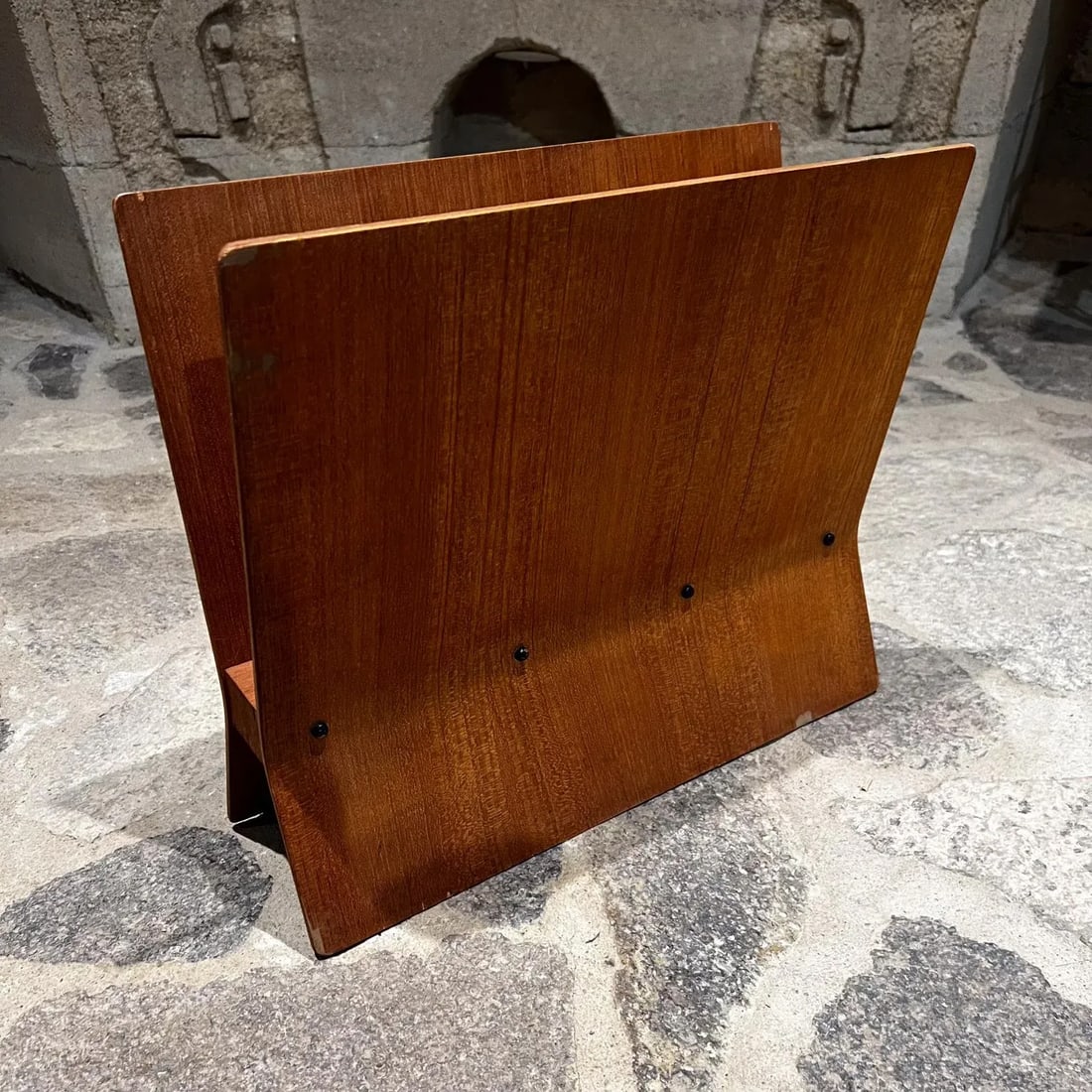 1980s Modern Sculptural Teak Magazine Rack After Alvar Aalto - 3