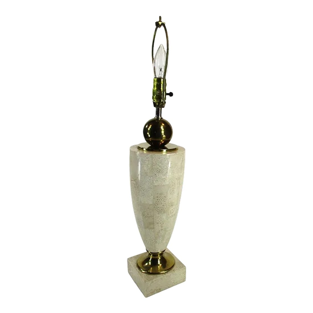 Mid-Century Modern Maitland Smith Tesselated Marble and Brass Table Lamp (1 of 12)