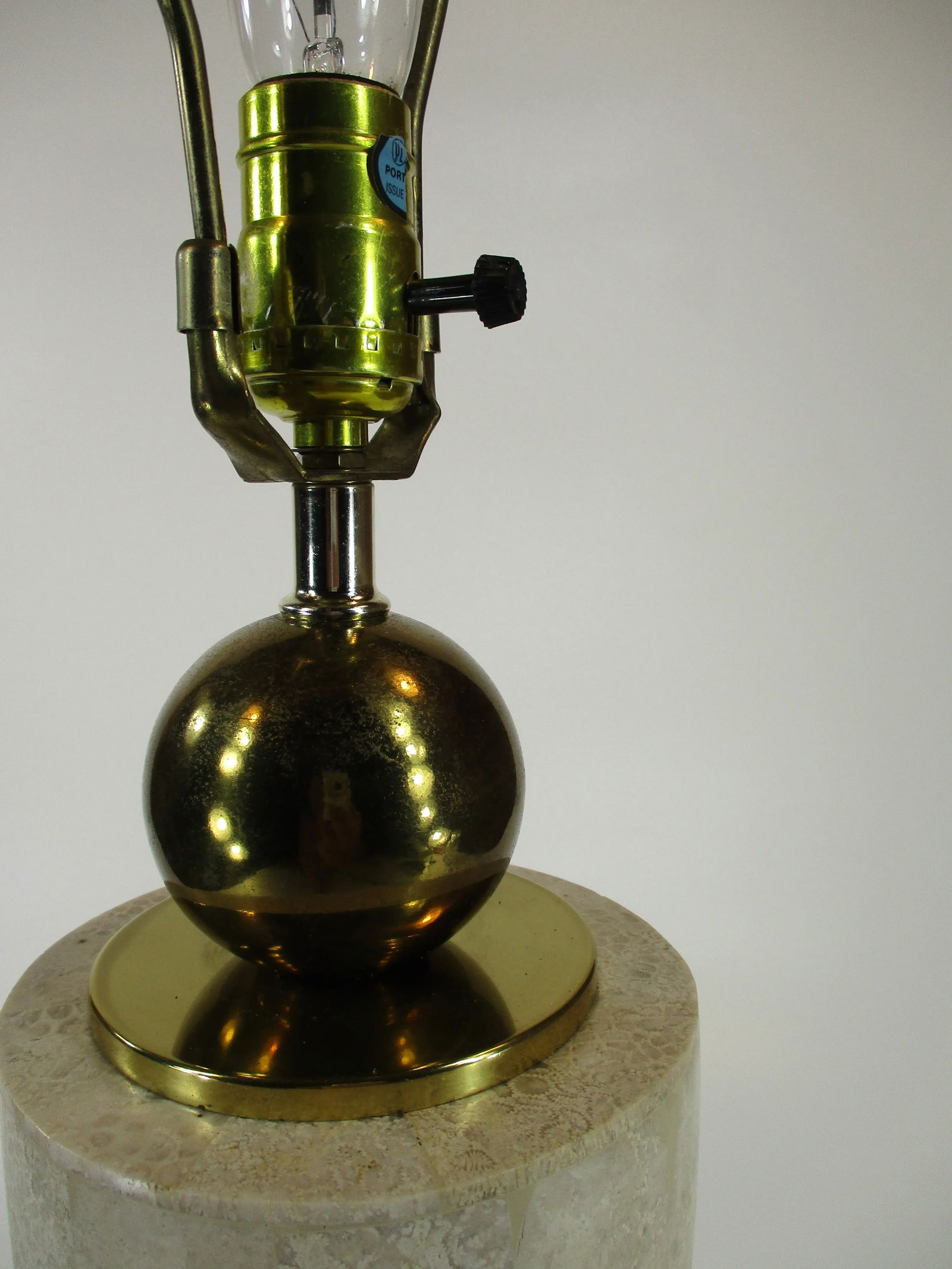 Mid-Century Modern Maitland Smith Tesselated Marble and Brass Table Lamp - 2