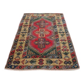 1980s Turkish Hand-Knotted Rug Wool Rug - 4'6" X 6'9"