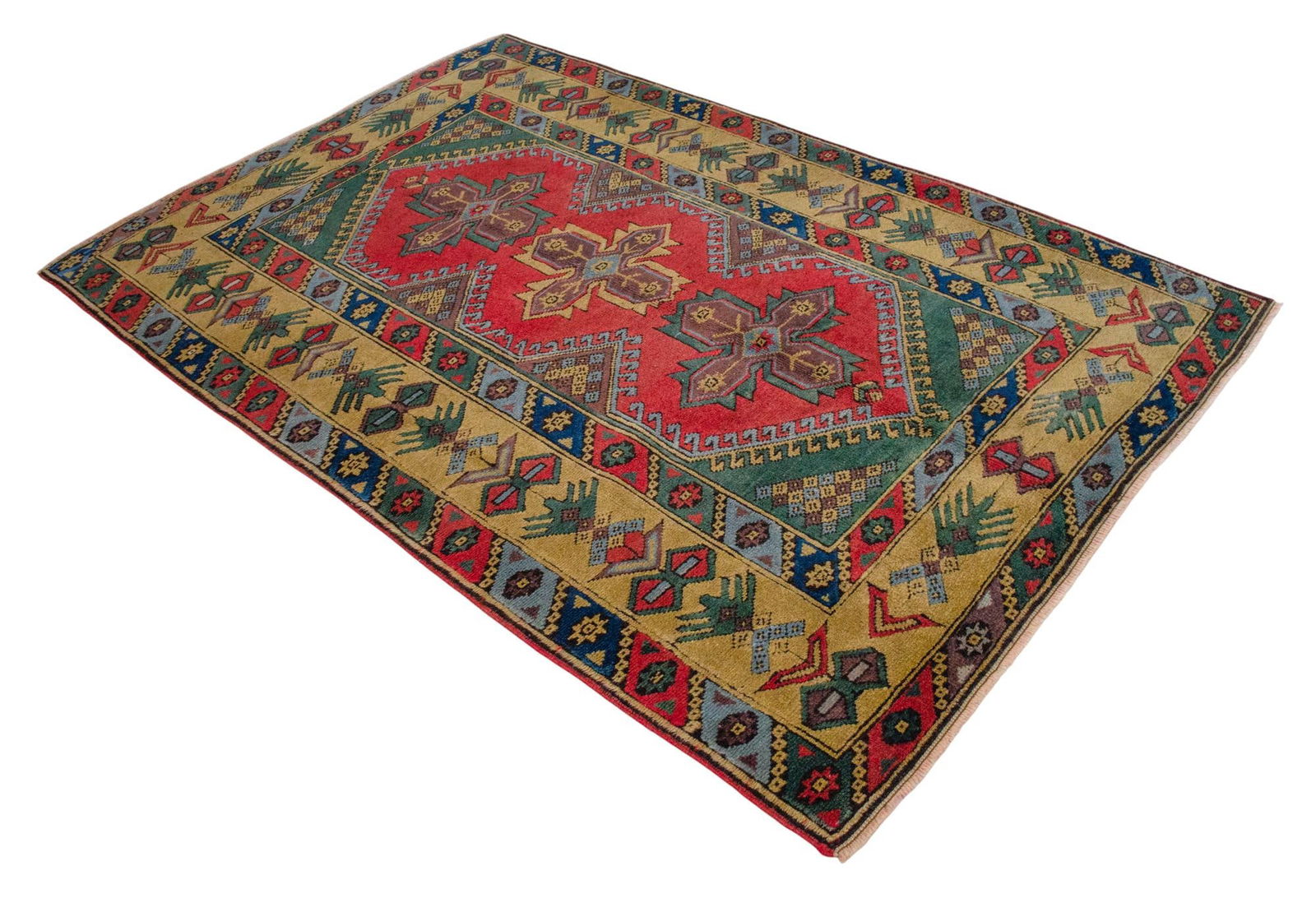 1980s Turkish Hand-Knotted Rug Wool Rug - 4'6" X 6'9" - 4